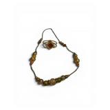 Vintage necklace and gold tone bracelet
