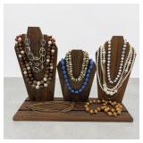 8 vintage necklaces lucite, agate, pearl