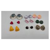 Lot of enamel earrings