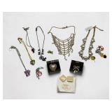 Mixed jewelry lot-necklaces, earrings, pins etc