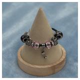 Crystal, ceramic Tibetan charm bracelet