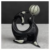 Vintage lacquer seal with Ball brooch