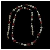 Vintage MONET Signed ~ Gold Tone Red, Black,