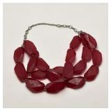Vintage red lucite  necklace