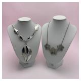 Silver filigree and Deco necklaces