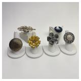 6 costume cocktail jewelry rings