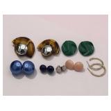 7 pairs lucite, gold tone etc earrings