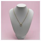 14K diamond heart pendant chain 2.5G/.25CT