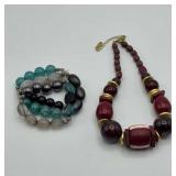 Beaded necklace & bracelet