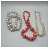 Vintage beaded necklaces - pearl etc