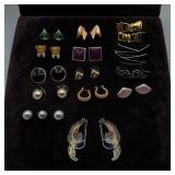 Funky retro enamel earring lot