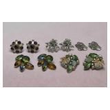 5 pairs early rhinestone earring sets