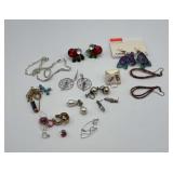 Vintage Earrings lot-pearl, rhinestone etc
