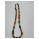 Vintage wood and lucite beaded necklace