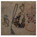 4 necklaces-turquoise, beaded, etc