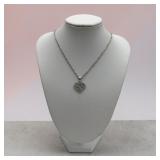 14K gold diamond heart necklace .50ct 3.5dwt/5.4g