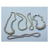 5 vintage beaded pearl necklaces