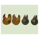 2 sets vintage rooster S&P
