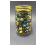 Vintage Marbels in Glass Jar