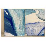 2 Original Abstract Canvas Art 18 x 24