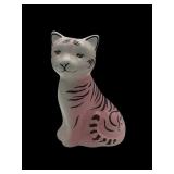 Pink pottery cat planter