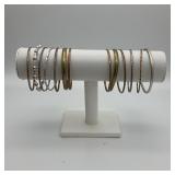 13 bangle bracelets rope, copper etc
