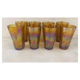 8 Indiana Glass Marigold Tumblers 6'