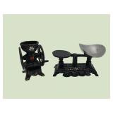 Cast iron scale & coffee mill 5' & 4ï¿½
