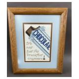 Framed Needlepoint Chocolate 9.5 x 12