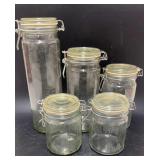 5 Glass Canisters