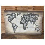 Abstract and relief world Art on Wood 24 x 36