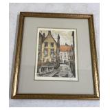 Roger Hebbelinck Framed Pencil Etching