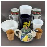 Milk Glass, Coke Cups etc