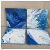 4pc Original Abstract Canvas Art 12 x 12