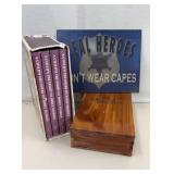 Metal Sign, Wood Box & Bible Books