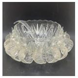 Hazelware Crystal Punch Bowl Set - 10 Cups