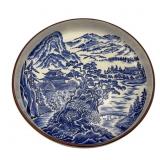 11' oriental flow blue curled edge charger