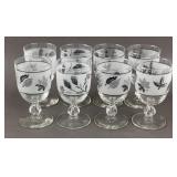 8 Libby Silver Leaf Wheat Goblets 5.5'