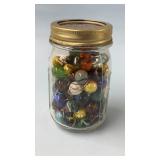 Ball Jar with Vintage Marbles
