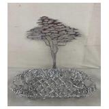 Metal Art Tree and Basket