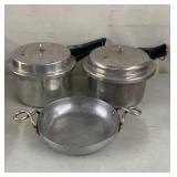 Vintage Mirro Pressure Cookers , wearever pan