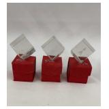3 Crystal Paperweights 1.6'