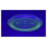 Hazel atlas Florentine uranium green platter