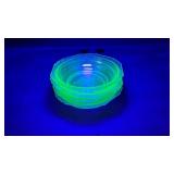 4 hazel atlas Florentine uranium glass bowls
