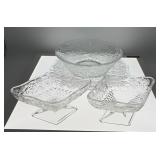 Pineapple & floral candy dishes, plates, bowl
