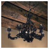 24' MC metal leaf 5 light chandelier