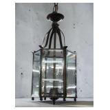 MC 6 sided glass & brass hanging light