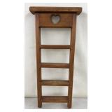 Wooden Heart Ladder Shelf 21 x 9