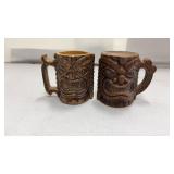 2 novelty tiki mugs