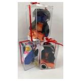 3 TY Plush in Display Cases